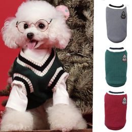 Hondenkleding kleding trui voor klein groot huisdiervest v-hals stijl kleding teddy Pomeraniaanse gestreepte kostuumjas