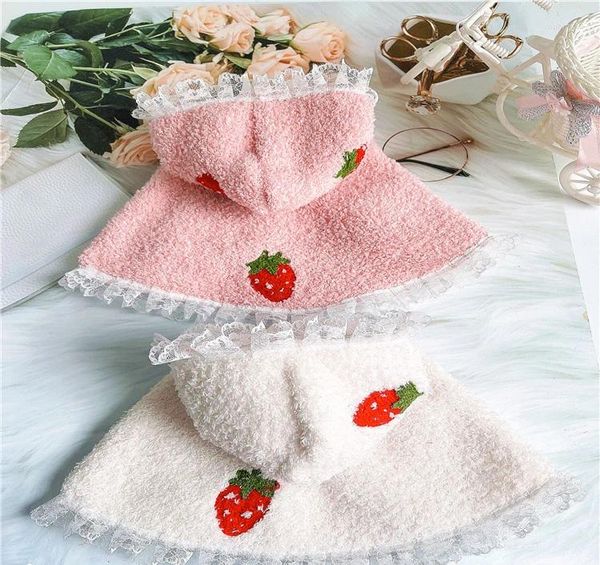 Vêtements de vêtements pour chiens dentelle chaude Cape Pet Bichon Schnauzer Coton Coat Strawberry Designer