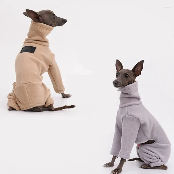 Vêtements de chien vêtements Whippet Greyhound hiver chaud double face polaire polaire veste à quatre pattes col haut