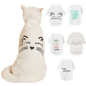 Ropa para perros Ropa Malla blanca Transpirable Protector solar fresco Cuello redondo Camiseta para mascotas Bull Cat