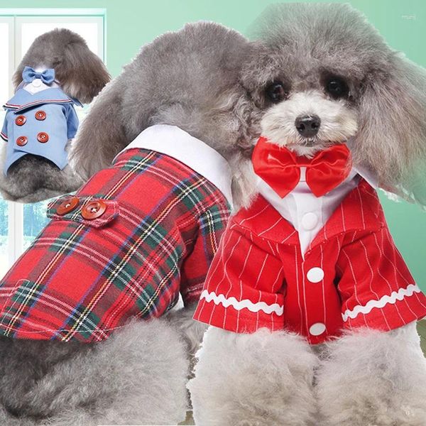 Ropa para perros Ropa Invierno Pequeño Vestido de fiesta de Navidad Moda Caballero Traje Tuxedo Boda