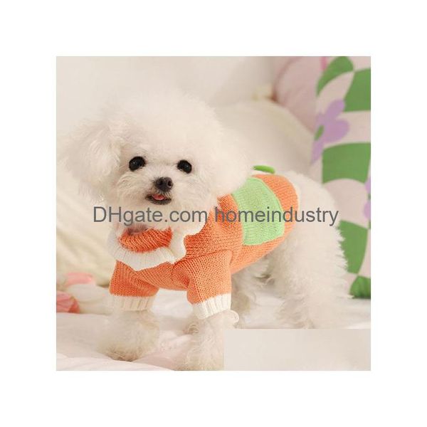 Chien Vêtements Vêtements Hiver Chaud Col Roulé Teddy Pomeranian Que Ours Petit Confort Drop Delivery Maison Jardin Pet Supplies Dhhhe