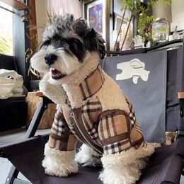 Vêtements pour chiens Vêtements garde au chaud en hiver Schneider bouledogue français Frise Teddy petits chiens moyens chat manteau de fourrure d'agneau vestes 231017