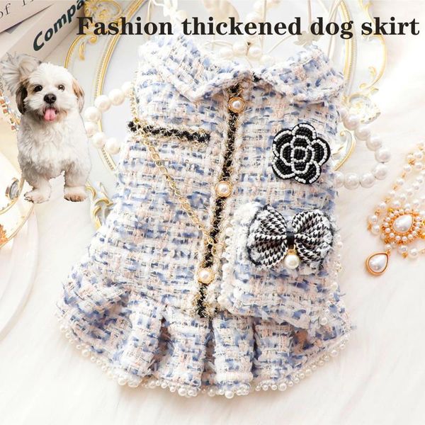 Vêtements pour chiens Vêtements Produits pour animaux de compagnie Robe de princesse élégante et belle haut de gamme Socialite Petits vêtements Plus Pile chaud