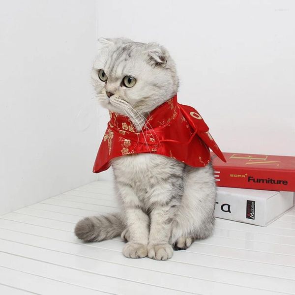 Vêtements de chien Manteau Chat Manteau d'hiver Chats et chiens Année Joyeuse Rouge Chinois Style Vêtements Voyage