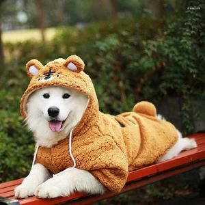 Manteau de vêtements pour chiens, veste polaire chaude d'hiver pour chiens de taille moyenne et grande, tenue de pyjama à capuche, fournitures de costumes amusants
