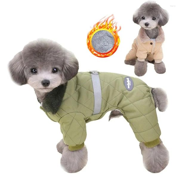 Ropa para perros Abrigo con cuello de piel Cachorro General D-Ring Ropa de invierno para perros pequeños Chihuahua Chaqueta Caniche Disfraz Mascota