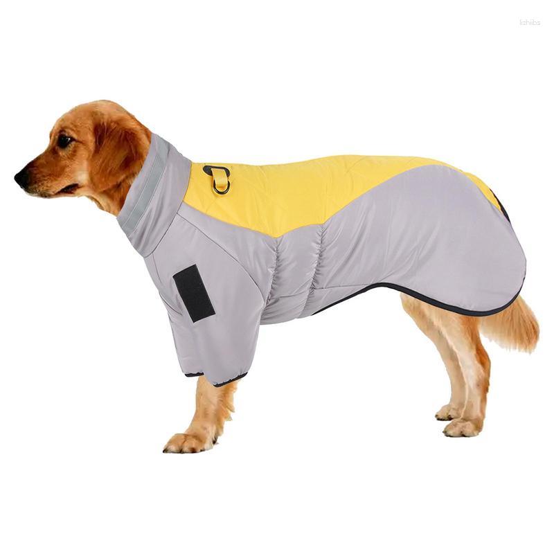 Vêtements pour chiens Manteaux pour temps froid Coupe-vent Manteau chaud d'hiver avec gilet de trou de harnais pour petits chiens de grande taille