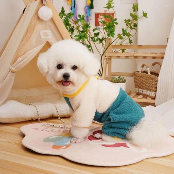 Vêtements pour chiens Design de blocage de couleur Combinaison pour animaux de compagnie Combinaisons d'hiver confortables Combinaisons de chat Globalement chaud Teddy Chihuahua pour le confort