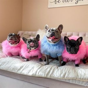 Ropa para perros Ropa colorida para cachorros Ropa para perros de diseñador Perro pequeño Gato Suéter de lujo Schnauzer Yorkie Caniche Abrigo de piel 1537 D3