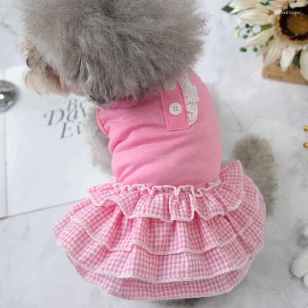 Ropa para perros Comfort Cooling Vestidos para mascotas para pequeños Pink Black Blue XS XXL Medium Plaid Puppy Cat Outfit Disfraces Pug Pomeranian