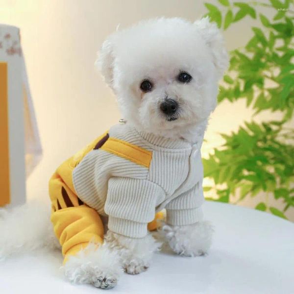 Ropa para perros Tela cómoda para perros Elegante y transpirable Mono para mascotas Lindo Tigre amarillo Pantalones de babero Gatos con fino especial