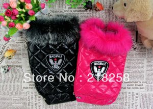 Vêtements de chien à venir Noble Pet Dogs Gilet d'hiver Manteau Collier de fourrure Russie Vêtements classiques Soft Pu pour