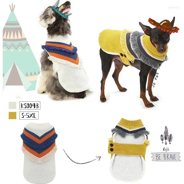 Vêtements pour chiens concept cool pull pour animaux de compagnie pour la mode de chat à franges contrôlées en couleur tissu doux chaud