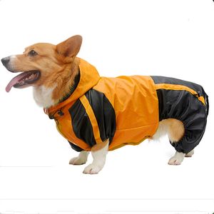 Ropa para perros ropa corgi monstruos impermeables pembroke galesa chaleco de lluvia con capucha de gota de lluvia traje de mascota 230814