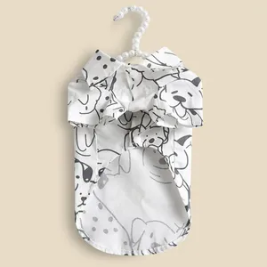 Costume de vêtements pour chiens 5 tailles T-shirt pour animaux de compagnie adorable caricature de dessin-carreau de chemise lavable mode lavable mignon pour fête