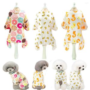 Vêtements de chien coton chat vêtements chemise automne vêtements pour animaux de compagnie mignon banane canard imprimé chiens chats manteau tenue pour petit moyen chihuahua