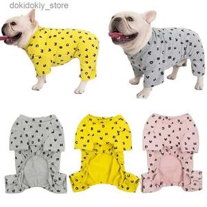 Hondenkleding katoenen pyjama's voor doen jumpsuit pu Franse bulldo schnauzer stoffen huisdier -outfit algehele poedel bichon l49