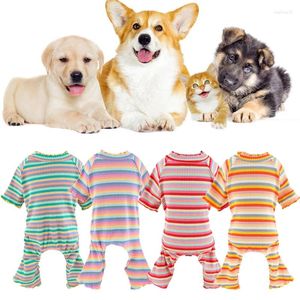 Appareils pour chiens Pyjamas Coton Stripe Classic Pet Jumps Suit Winter Vêtements pour petit chiot costume de chat Chihuahua Yorkie Poodle tenue