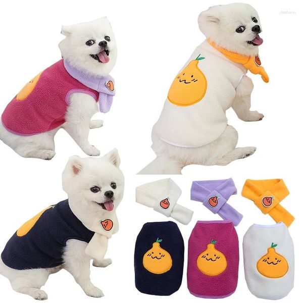 Chaleco de algodón de vestimenta de perros para perros y gatos Cubo de cachorro Chaqueta de gato Patrón de frutas Suministros de ropa para mascotas Invierno de otoño