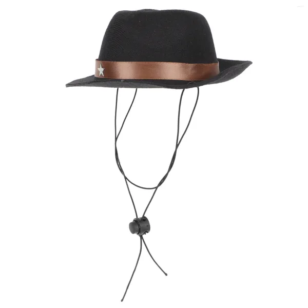 Chien Vêtements Cowboy Chapeau Gâteau Décor Fête Pet Ornement Décoratif Polyester Chapeaux Chat Drôle