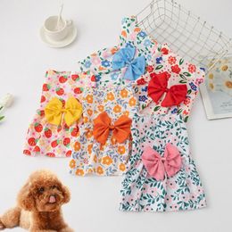 Vêtements pour chiens Cosy Pet Floral Dress Sweat-absorbant Cat Colorful Print Summer Small Two-leged Clothes Casual Wear