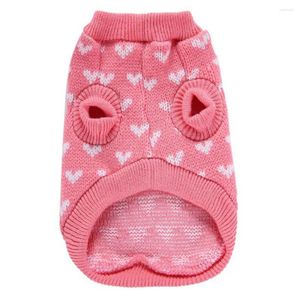 Vêtements pour chiens Pull confortable pour animaux de compagnie Adorable motif de coeur à la mode tricoté vêtements de Saint-Valentin pour petits chiens moyens