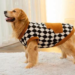 Vêtements pour chiens confortables pratiques lavables vêtements portables doux chaud motif à carreaux élégant à deux jambes pour petit confortable