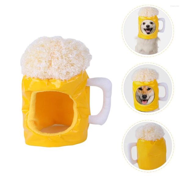 Vêtements de chien créatif bière tasse chapeau animaux de compagnie cosplay plafonnements de costume de chat accessoires de fête