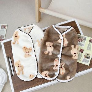 Hondenkleding Crescent Bear Huisdierenvest Teddy Leuke winterkleding Warm overhemd met open knoop Mouwloos Tweebenig