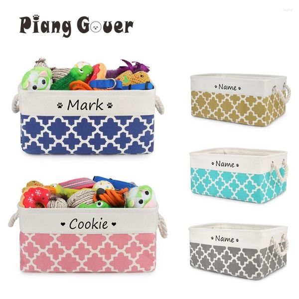 Panier de rangement personnalisé pour vêtements de chien, accessoires de jouets pour chats, Logo imprimé, boîte de plaque signalétique personnalisée