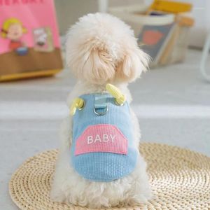 Vêtements pour chiens mignon bocal bow ins été coloré de poche de poche