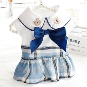 Vêtements de chien mignon ours marin robe animale pour chiens chat été chiot bleu rose rose chihuahua vestibe maltais jupe vestidos para perritas perro boutique