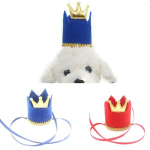 Vêtements de chien mignon chapeau d'anniversaire couronne décorative brillant bandeau pour animaux de compagnie chapeaux pour chiens chats fête de noël accessoires pour animaux de compagnie