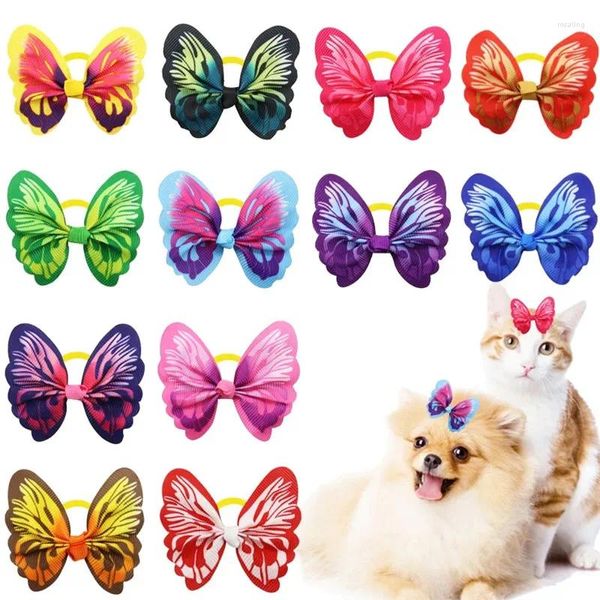 Vêtements pour chiens, nœuds de cheveux papillon mignons, bande élastique pour animaux de compagnie, chat, petits accessoires de toilettage, produits pour la décoration