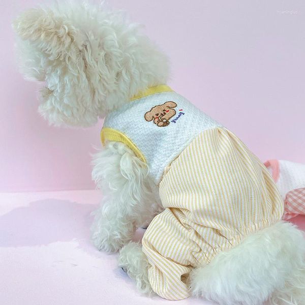 Ropa para perros Ropa linda Primavera Otoño PJS Mono para perros pequeños medianos Bichon Chaleco sin mangas Camisa Pijamas Chándal para mascotas Chiwawa