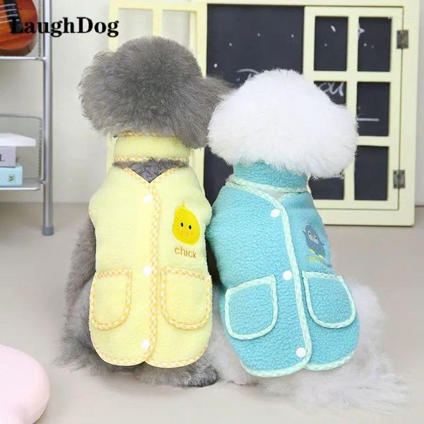 Vêtements de chien vêtements mignons avec écharpe automne hiver gilet pour animaux de compagnie manteau polaire de corail pour petits chiens vêtements dessin animé velours chaud Teddy Bomei