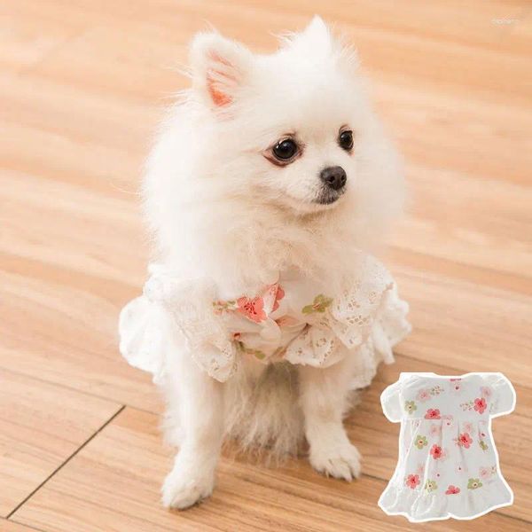 Ropa para perros Vestido lindo para la fiesta de bodas Ropa dulce de encaje Perros pequeños Chica Princesa Gato Verano Cachorro Yorkie Teddy