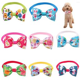 Vêtements de chien mignons noeuds papillon de Pâques noeuds papillons de chiot motif d'oeuf pour fournitures de décorations de fête pour animaux de compagnie