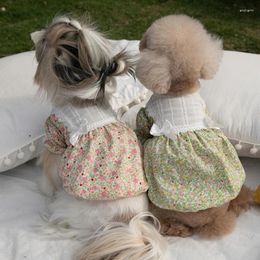 Ropa para perros lindo vestido floral sombrero verano ropa para mascotas sombrero para el sol gato chihuahua yorkie pomeranian maltés bichon caniche schnauzer ropa