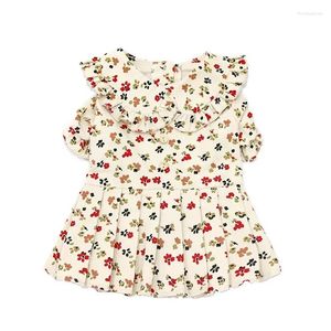 Vêtements de chien mignon robe florale été chat jupe chiot petit costume robes poméranienne yorkie caniche bichon maltais vêtements xs