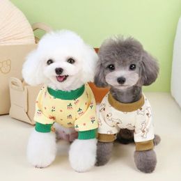 Hondenkleding schattige bloemkleding winter warme puppy jas huisdier kled teddy kleding vier poten vier poten thuisvestjas producten