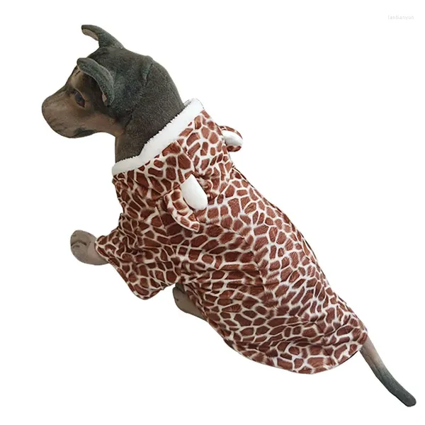 Vêtements de chien mignon girafe style chien de compagnie manteau d'hiver pour moyen grand cosplay costume vêtements de taille 2XL-5XL