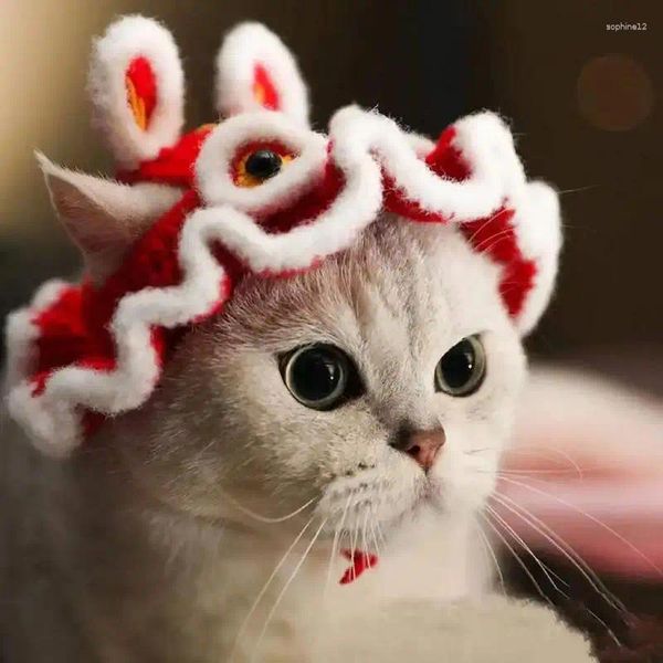 Vestimenta de gato lindo ropa de perro traje con ropa de diseño de cabeza de tigre para gatos solo dos correas