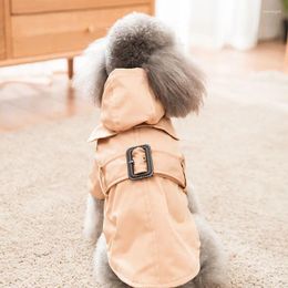 Hondenkleding schattig kaki geweven katoenen jas huisdier mode mode winter haped windbreaker fleece jassen voor puppy nette kleine benodigdheden