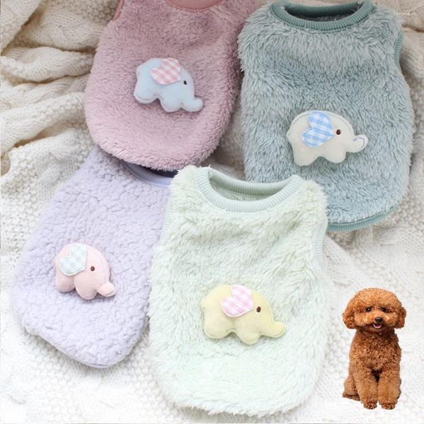 Vêtements de chien mignon amour éléphant animal de compagnie gilet en peluche hiver vêtements chauds chiot confortable peau amicale moyen petit