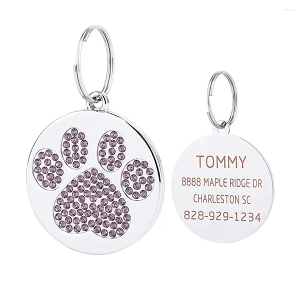 Vêtements de chien mignon Mini plus diamant chat ID nom Tags collier de bijoux pour animaux de compagnie