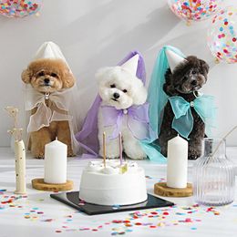 Chien vêtements mignon animal de compagnie fête d'anniversaire chapeau mariage arc salive serviette Teddy Triangle écharpe poche bavoir bijoux chapeaux