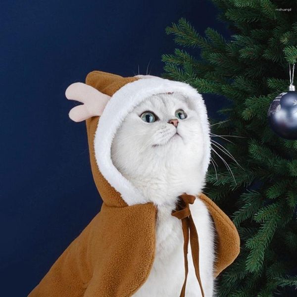 Vêtements pour chiens mignons vêtements de Noël pour animaux de compagnie manteau de chat transformé en châle de Cape de père noël/élan américain court et hiver britannique