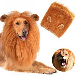 Vêtements pour chiens mignon vêtements de cosplay de costume lion mane hiver chaude pour gros chiens décoration de fête drôle avec accessoires d'oreille